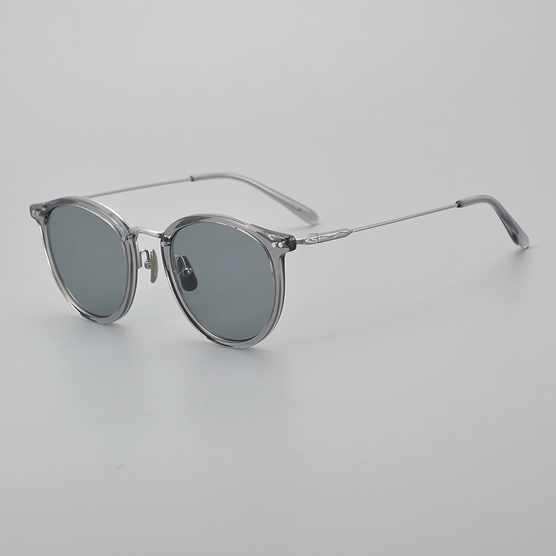 Transparent Handmade Medium Gold Pure Titanium Polarized Sunglasses