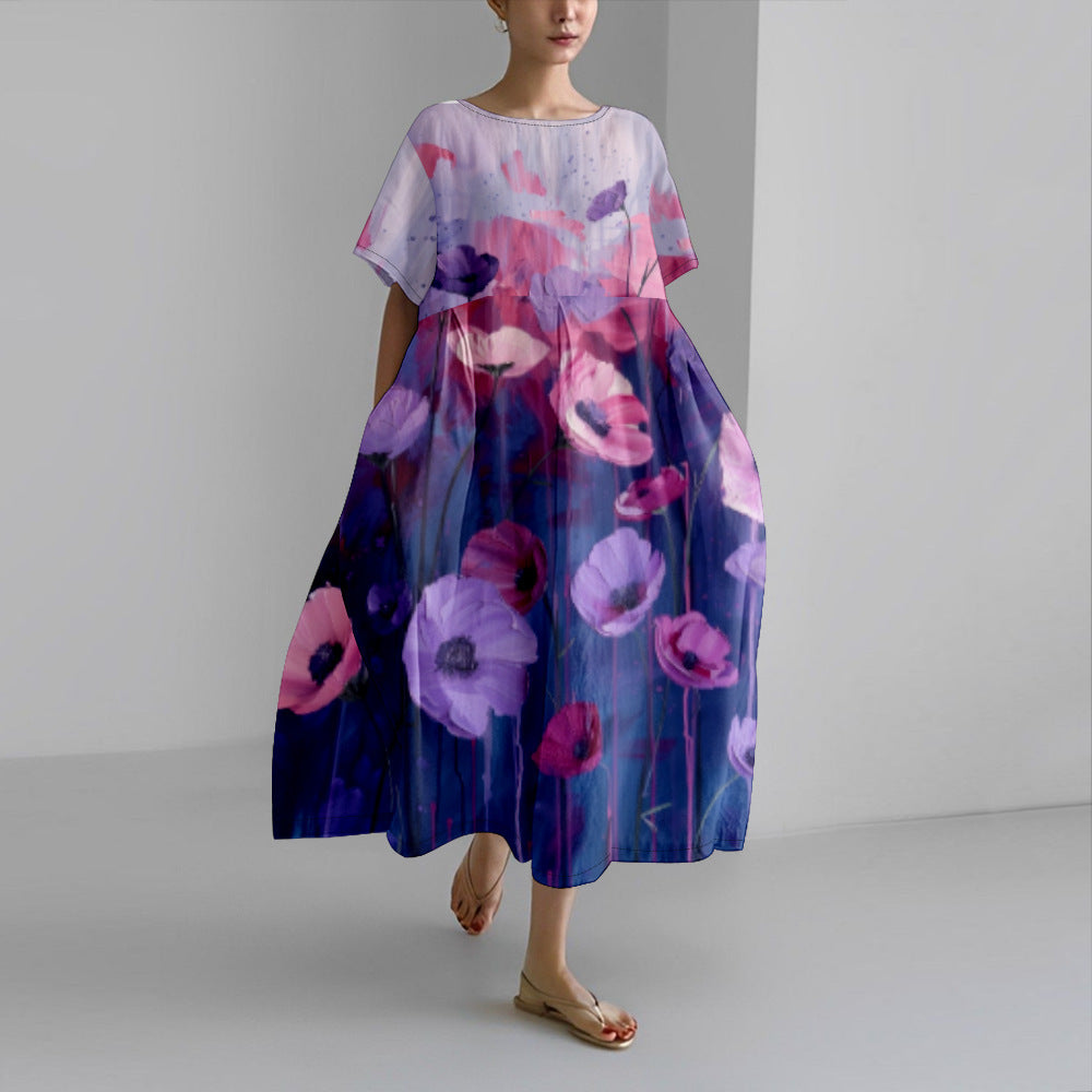 Women's Short Sleeve Print Dress
