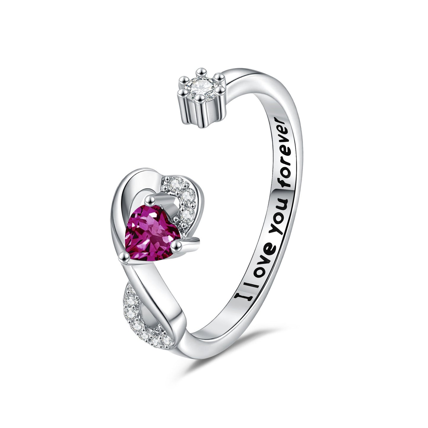 Women's Heart-Shaped Birthstone Ring