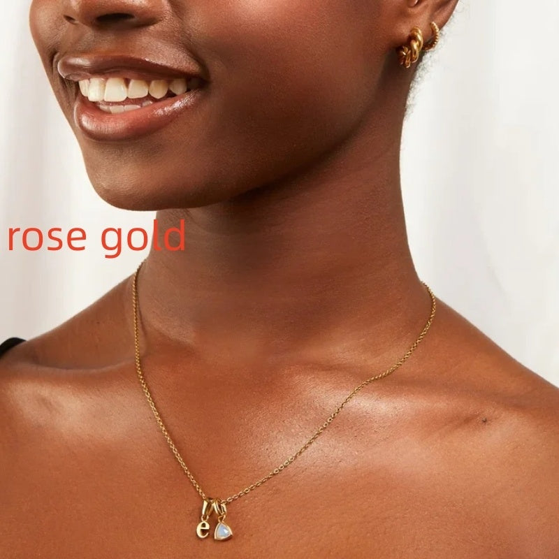 Women's Necklace with Personalized Lowercase Initials