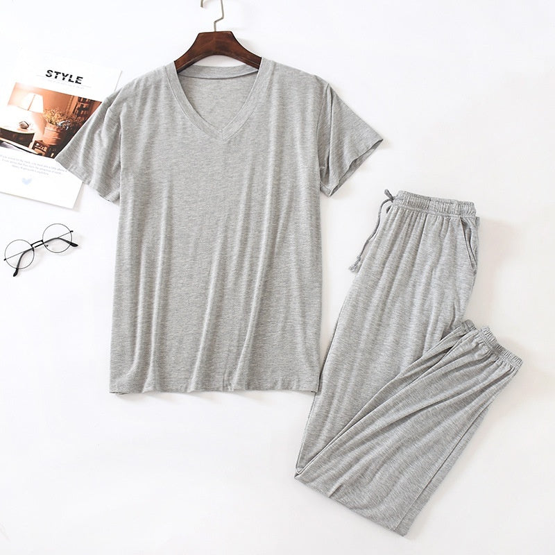Men's Silk Short Sleeved Pants Set