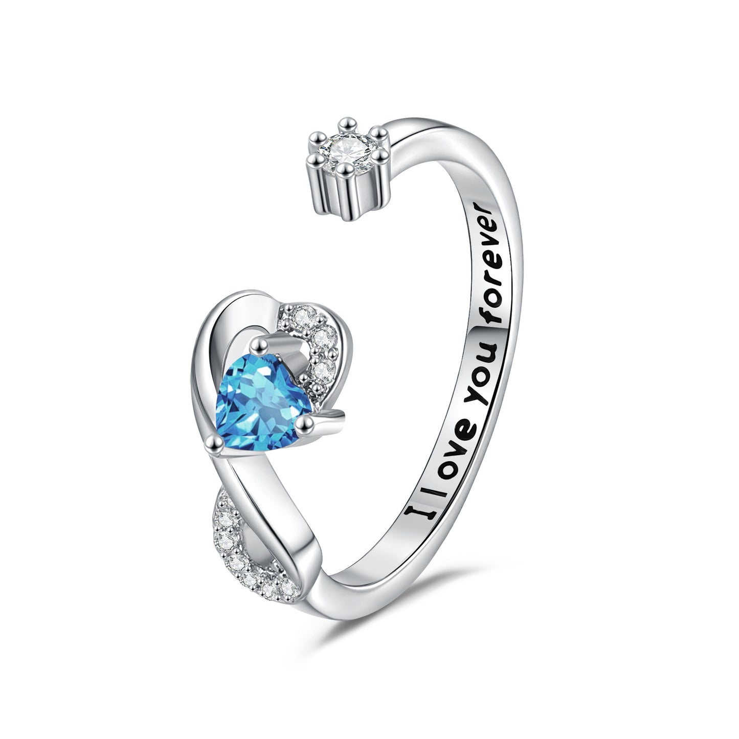 Women's Heart-Shaped Birthstone Ring