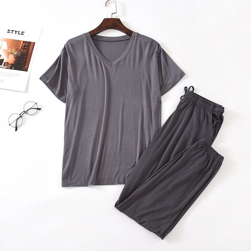 Men's Silk Short Sleeved Pants Set