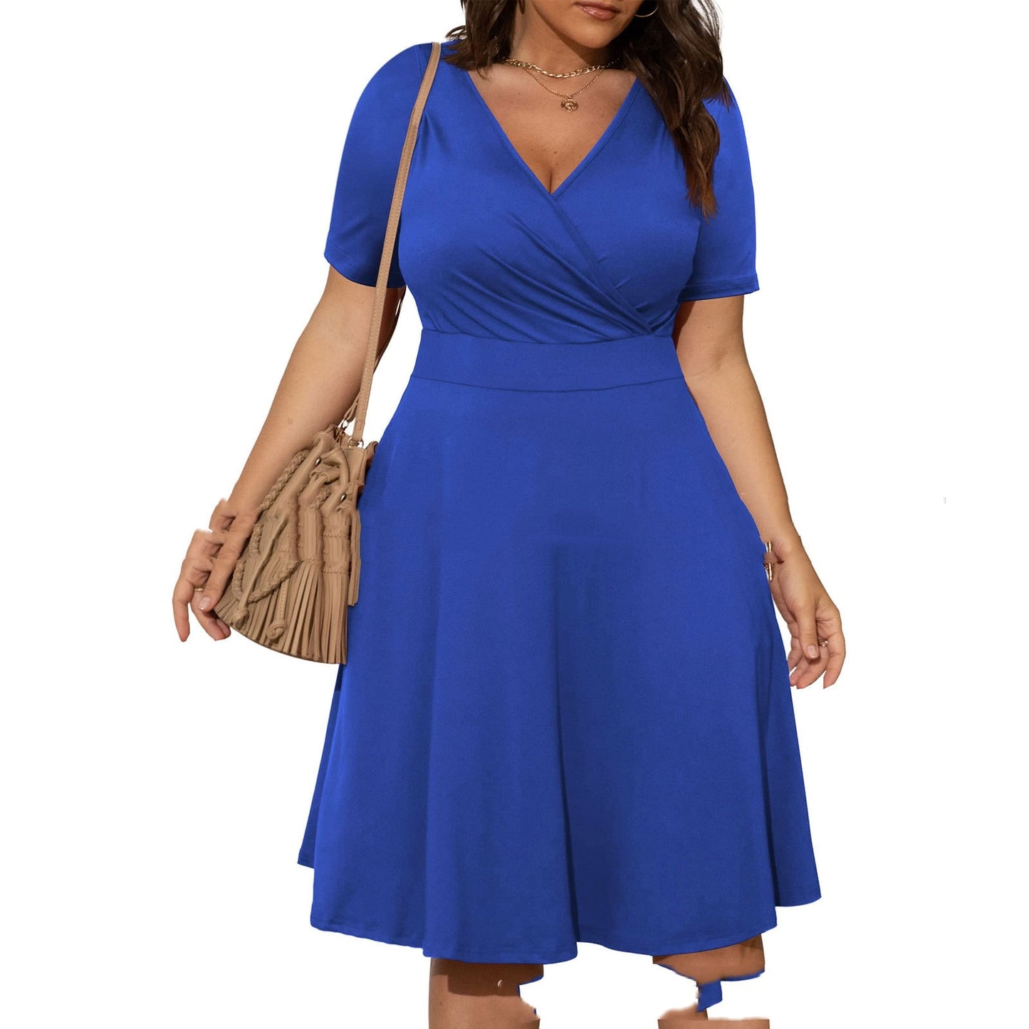 Women´s V-neck Fashion Casual Short Sleeve