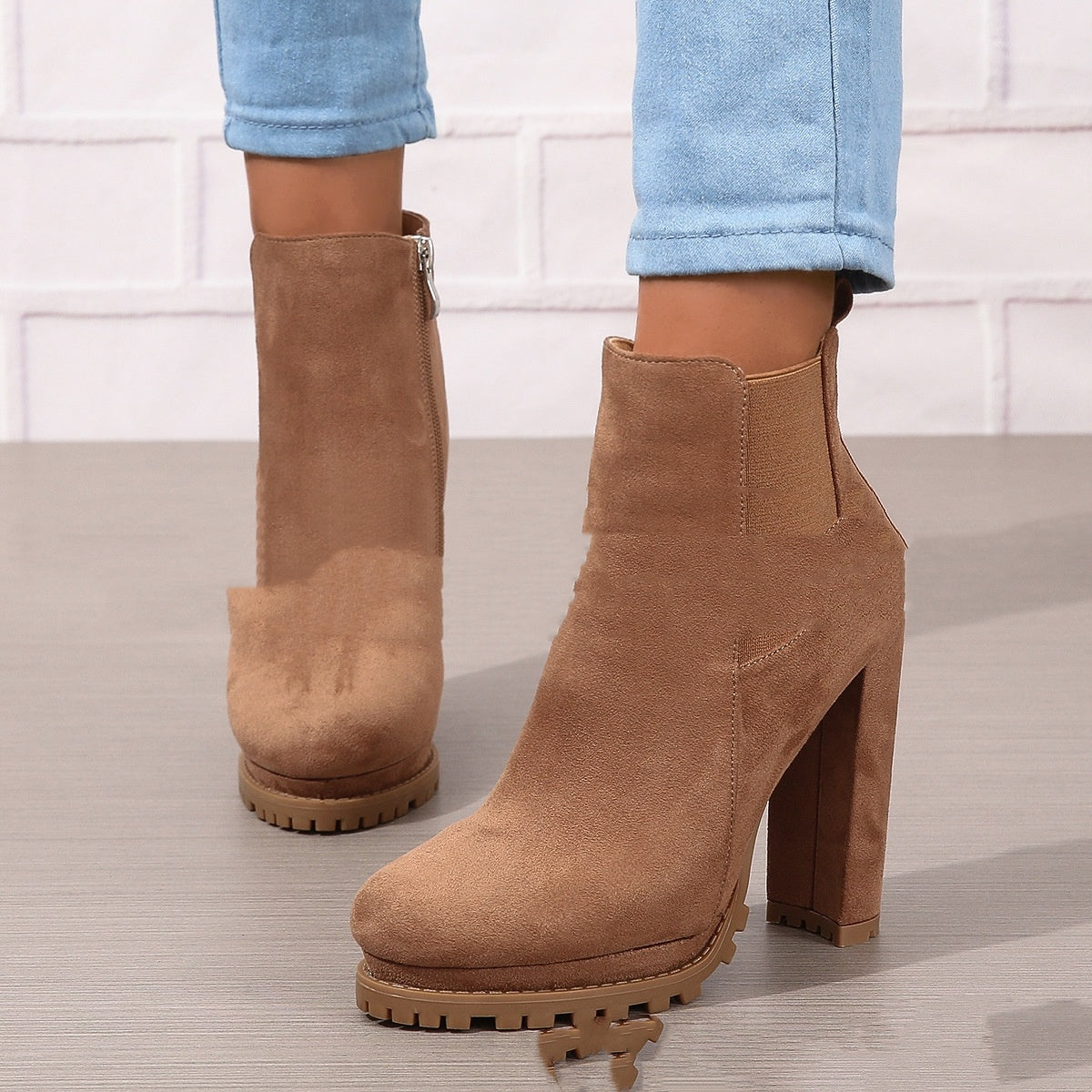 Women's High Heels Leather Boots