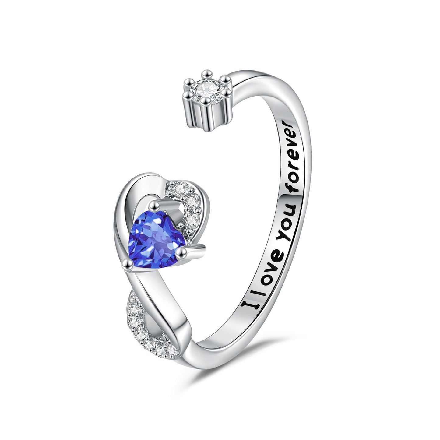 Women's Heart-Shaped Birthstone Ring
