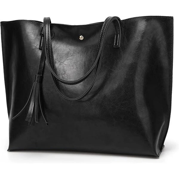 Women's Soft Faux Leather Tote Shoulder Bag