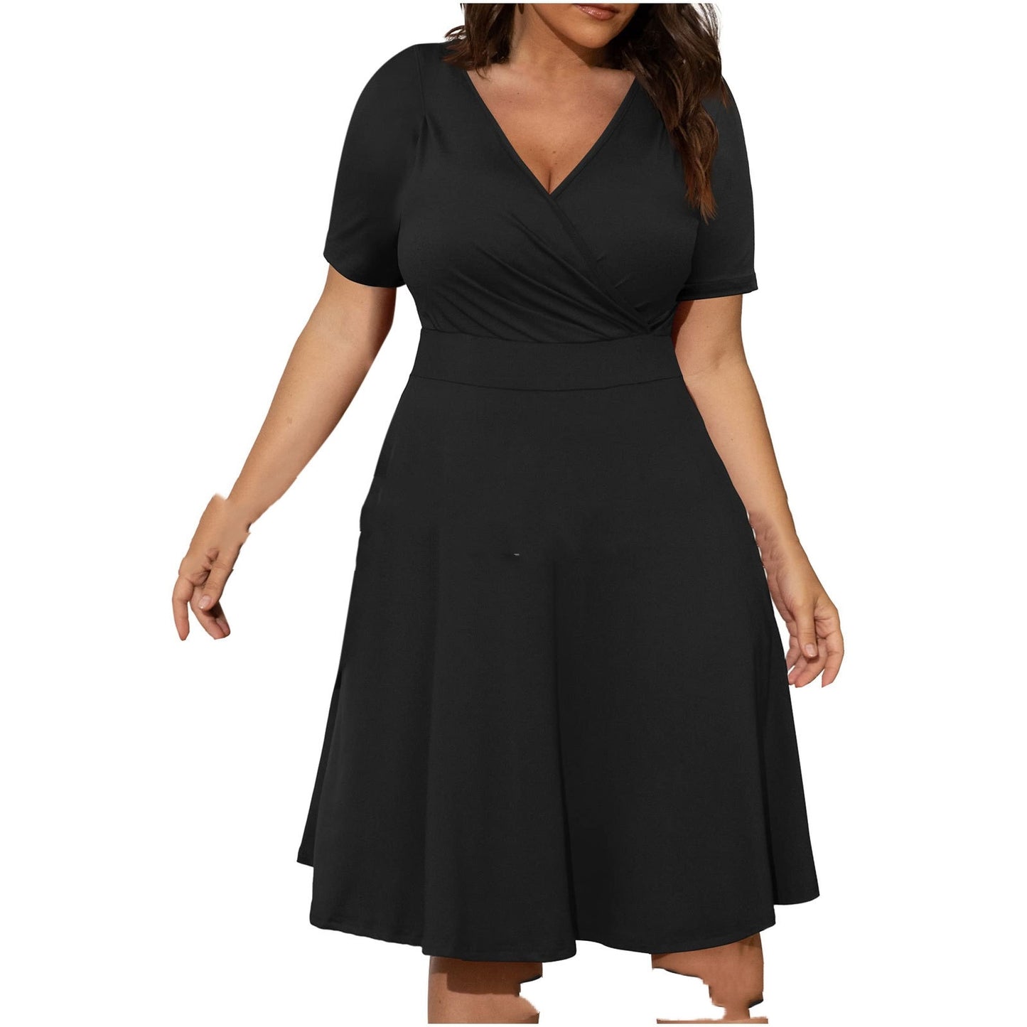 Women´s V-neck Fashion Casual Short Sleeve