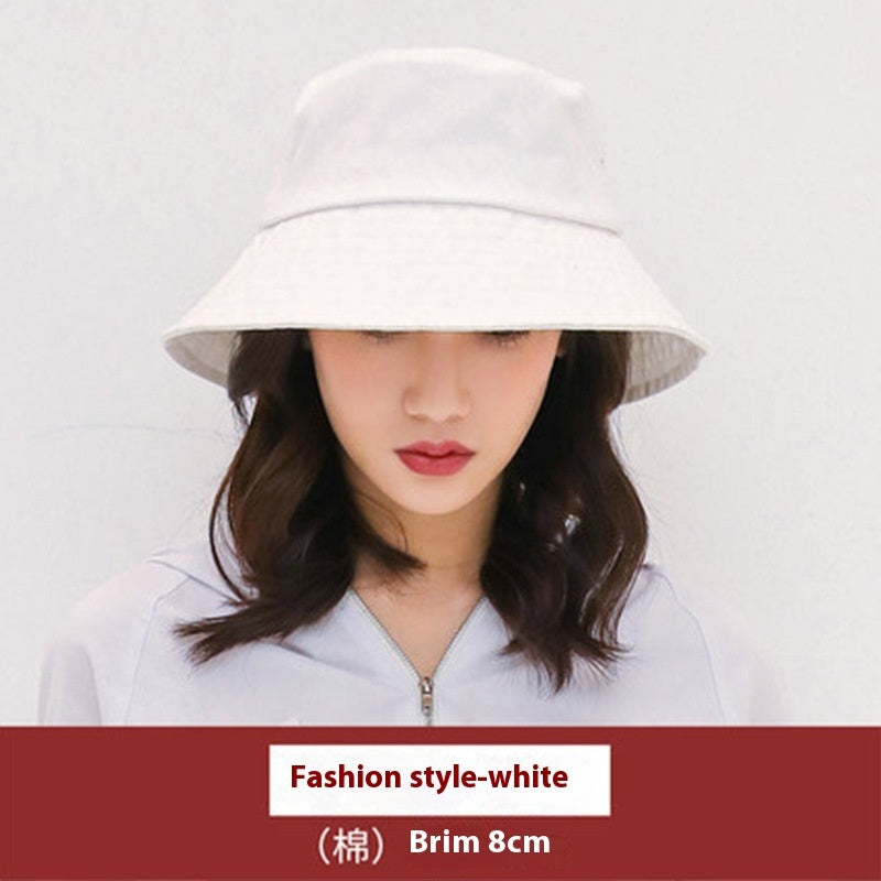 Women's Fisherman Hat Big Brim Sun Protection Solid Color Bucket Hat