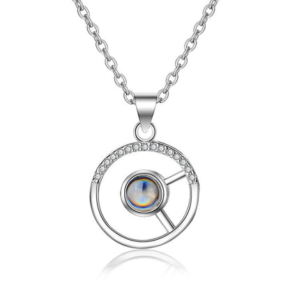 925 Silver Circle Pendant Projection Of Love