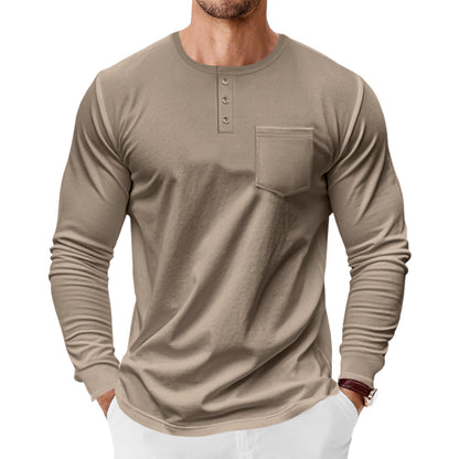 Men's Henley T-Shirt Long Sleeve