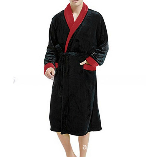 Men's Large Size Bathrobe Long Sleeve