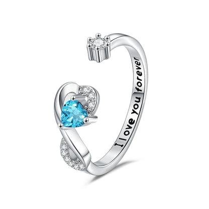 Women's Heart-Shaped Birthstone Ring