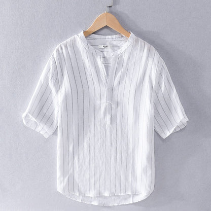 Men's Stand Collar Pullover Shirt