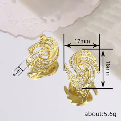 Earrings with zirconia