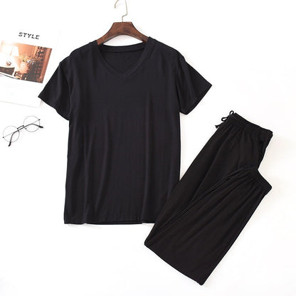Men's Silk Short Sleeved Pants Set