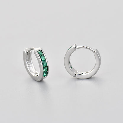 Simple circular zirconia earrings