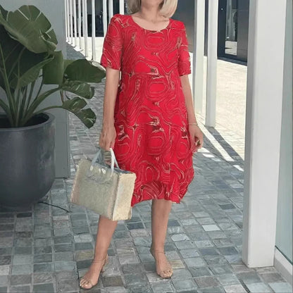 Women's Short Sleeve Dress Western Style
