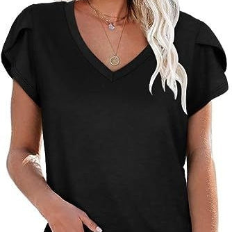 Simple Casual V-neck Short Sleeve