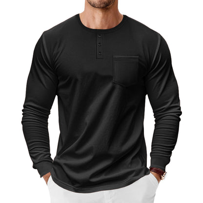 Men's Henley T-Shirt Long Sleeve