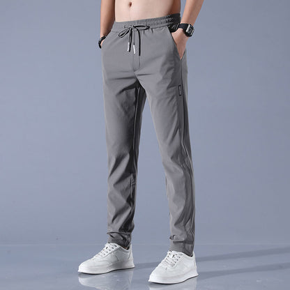 Men's casual silk straight pants