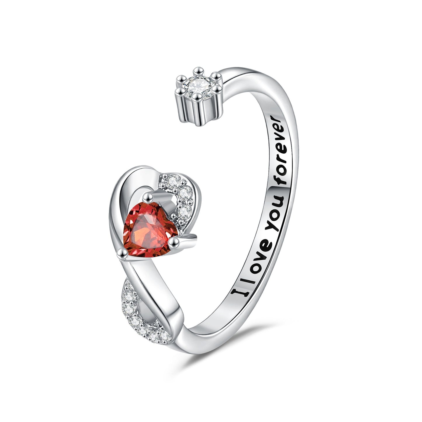 Women's Heart-Shaped Birthstone Ring