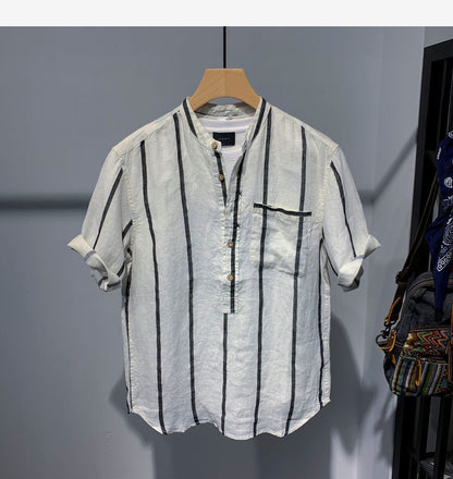Men's Stand Collar Pullover Shirt