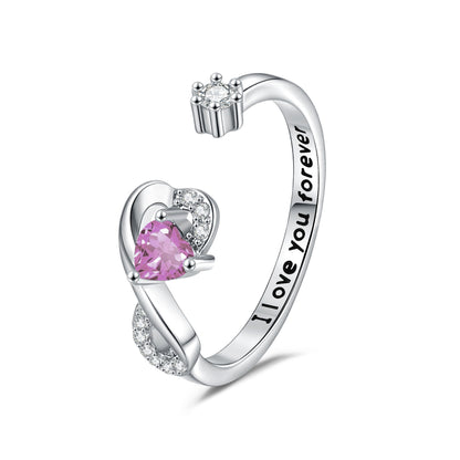 Women's Heart-Shaped Birthstone Ring