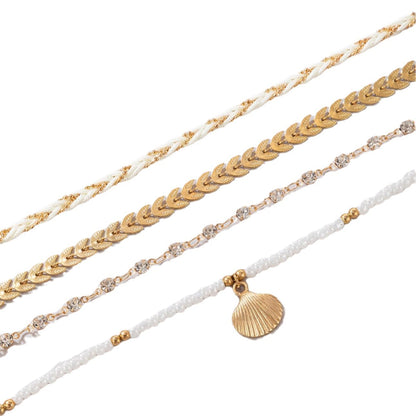 Set of 4 Unisex Bohemian Anklets