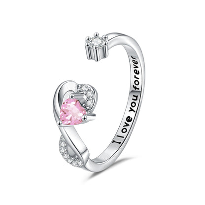 Women's Heart-Shaped Birthstone Ring