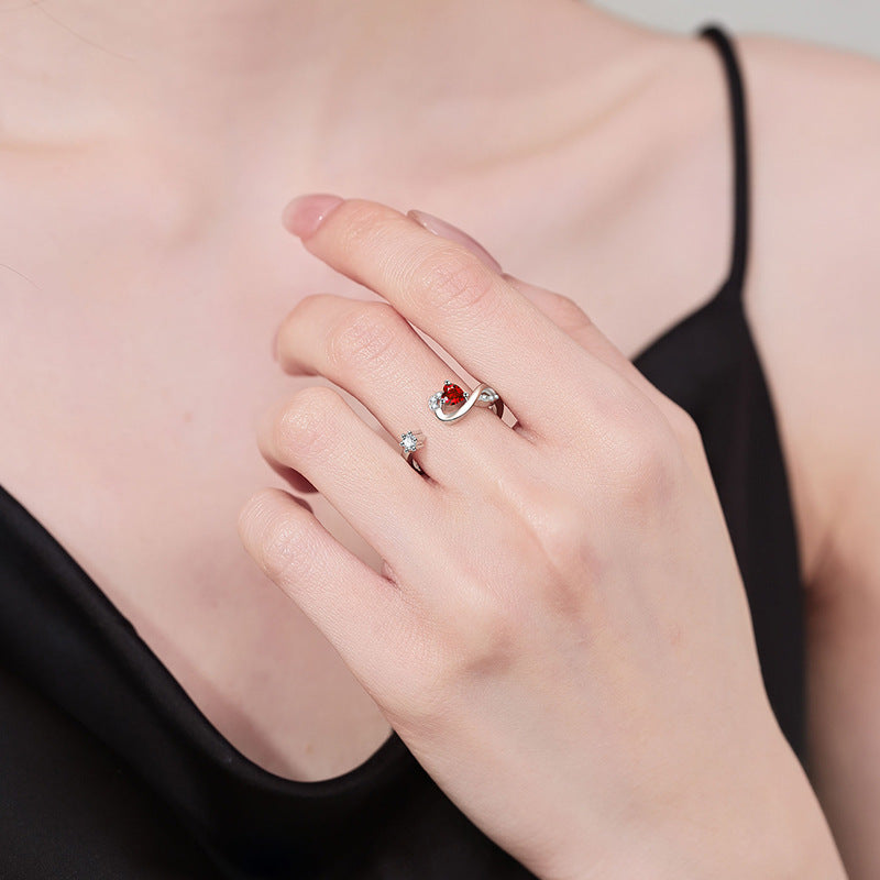 Women's Heart-Shaped Birthstone Ring