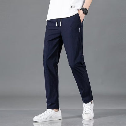 Men's casual silk straight pants