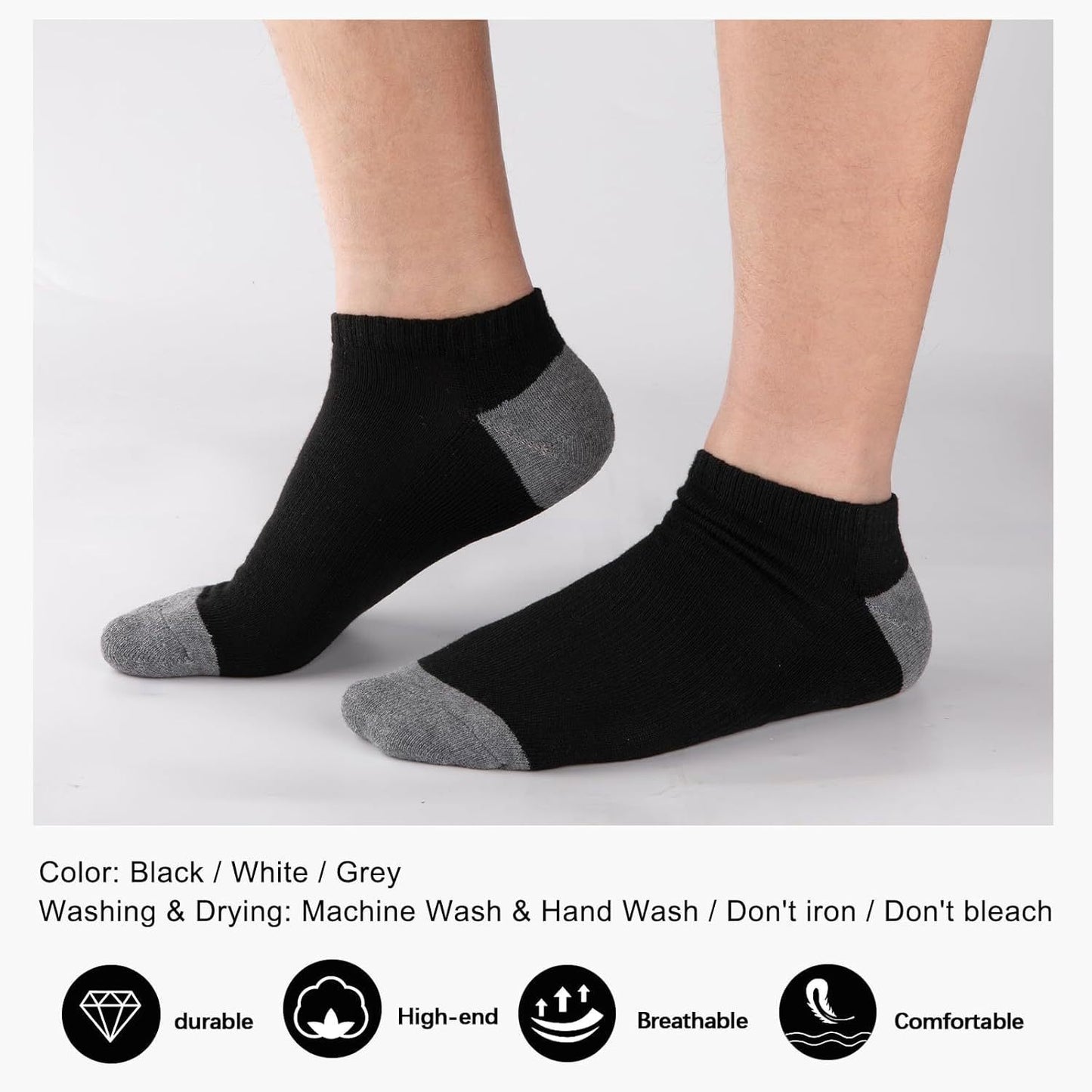 Men's low cotton ankle socks