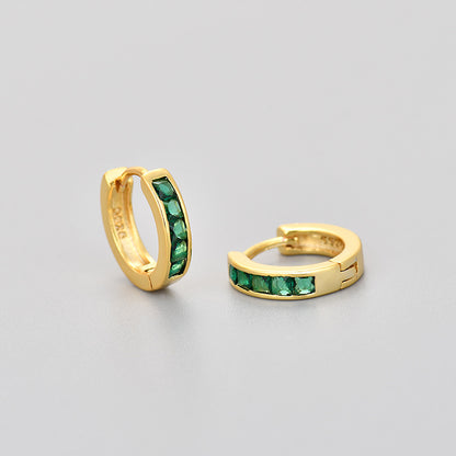 Simple circular zirconia earrings