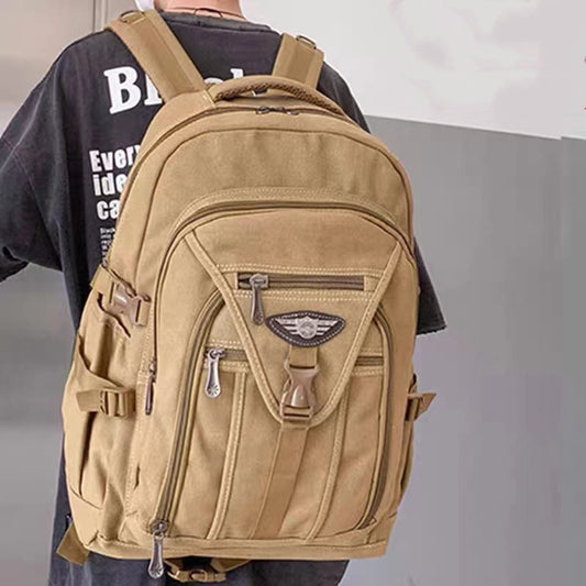 Men's Thick Canvas Backpack Wear-resistant And Durable