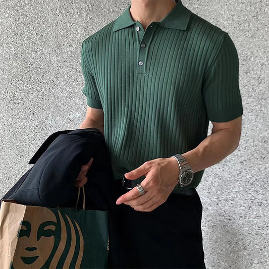 Men's Clothing Luxury Knitted Polo Shirt