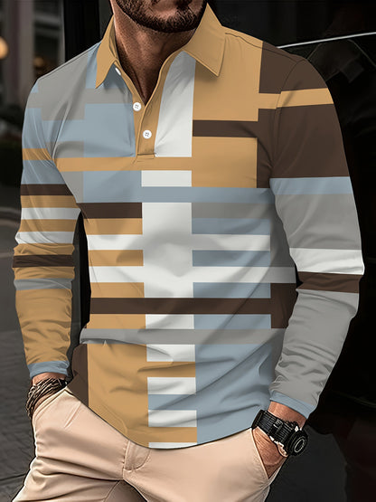 Men's long-sleeved polo shirt