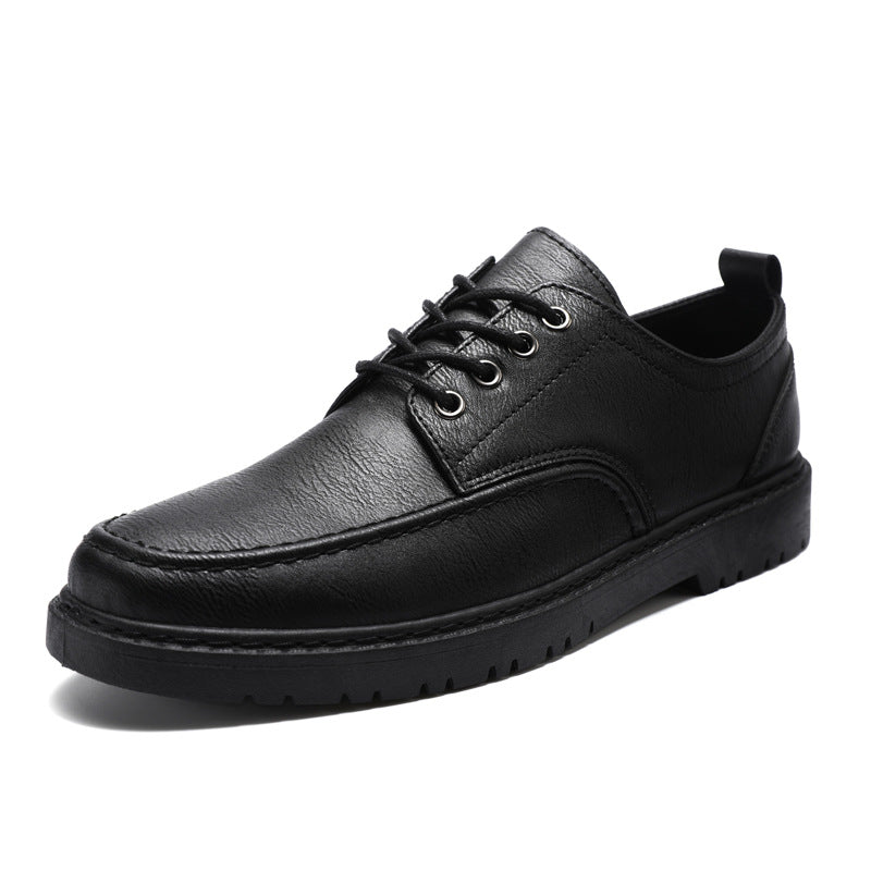 Men's British Black Leather Casual Shoes