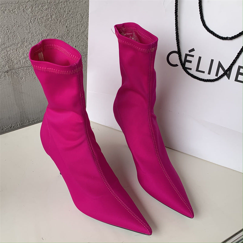 Women´s Mid-calf Heel Elastic Booties