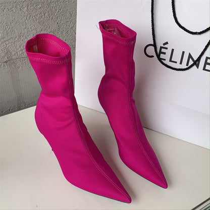 Women´s Mid-calf Heel Elastic Booties