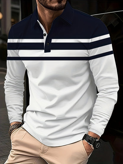 Men's long-sleeved polo shirt
