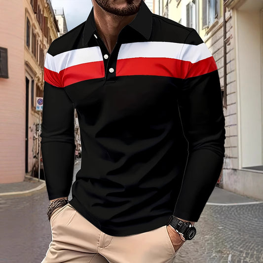 Men's long-sleeved polo shirt
