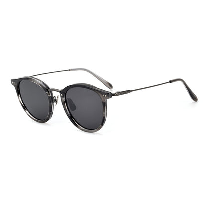 Transparent Handmade Medium Gold Pure Titanium Polarized Sunglasses
