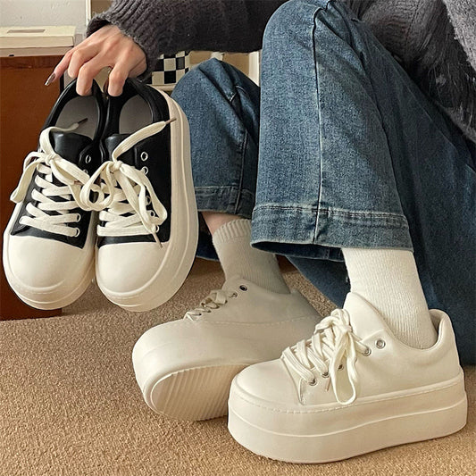 White platform sneakers