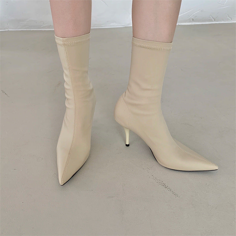 Women´s Mid-calf Heel Elastic Booties