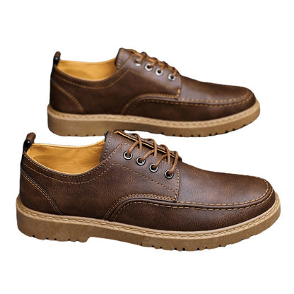 Men's British Black Leather Casual Shoes