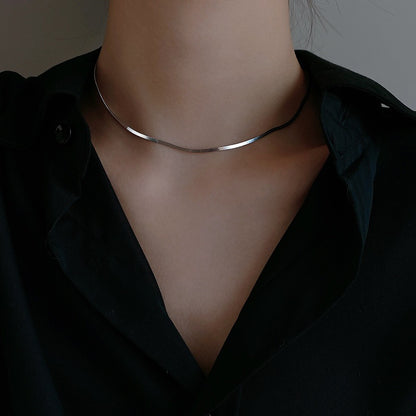 925 Sterling Silver Snake Bone Necklace