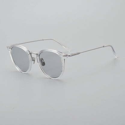 Transparent Handmade Medium Gold Pure Titanium Polarized Sunglasses