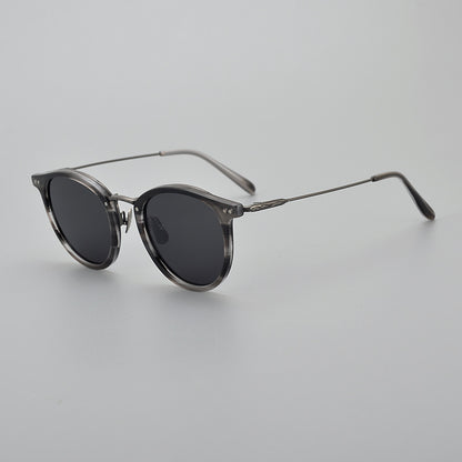 Transparent Handmade Medium Gold Pure Titanium Polarized Sunglasses