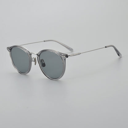 Transparent Handmade Medium Gold Pure Titanium Polarized Sunglasses